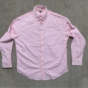 Peter Millar Summer Comfort Performance Pink Plaid Button Down Shirt Gingham